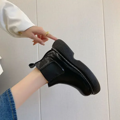 Marvona - - Botas Chelsea para mujer fáciles de poner y con punta redonda