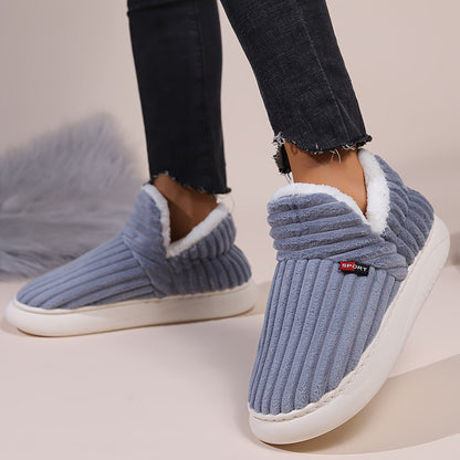 KIANNE – Zapatillas de invierno cálidas y acogedoras de felpa para mujer