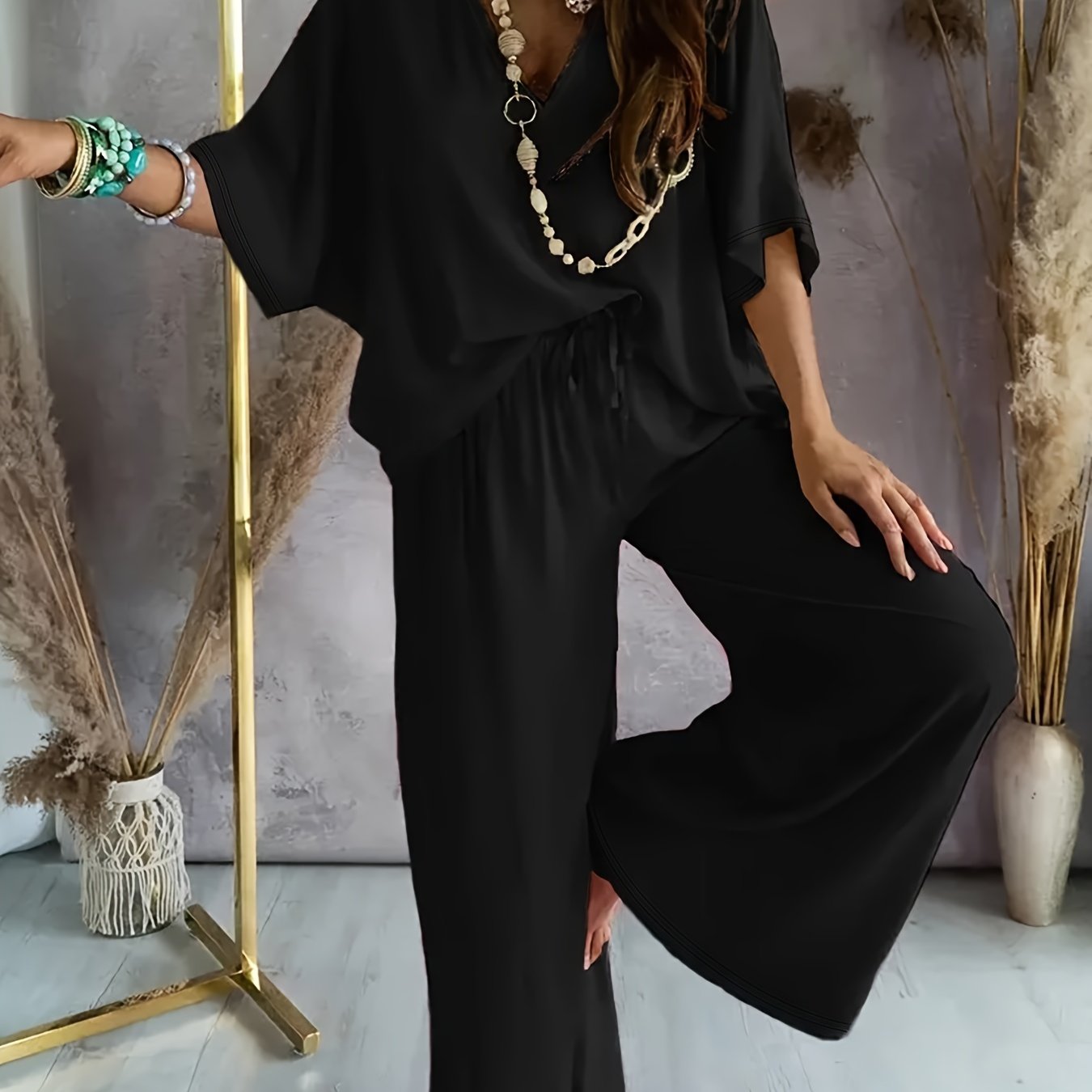 Conjunto de dos piezas con top y pantalón para mujer – VAYENA