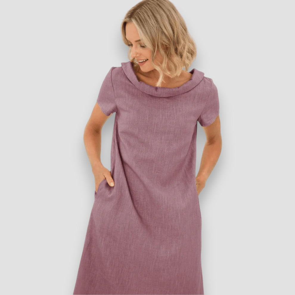 Mujeres - Vestido De Verano - A-Línea Con Cuello Bardot - Moda Casual - ELEGANCIA VERANIEGA