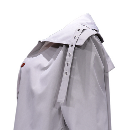 EVASIEL - Abrigo largo oversize con capucha para mujer