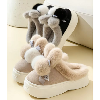 NIA - Zapatillas planas de peluche transpirables para mujer