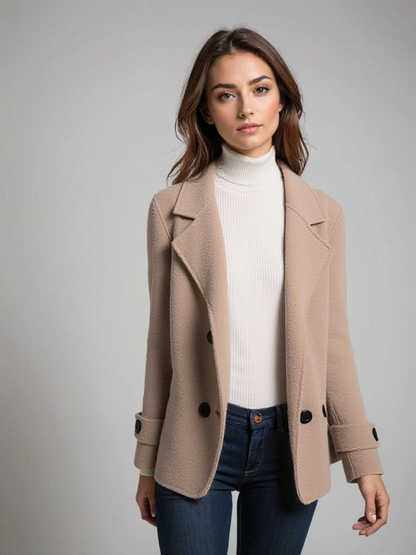 Chaqueta corta de lana con corte clásico para mujer – AIRLEA
