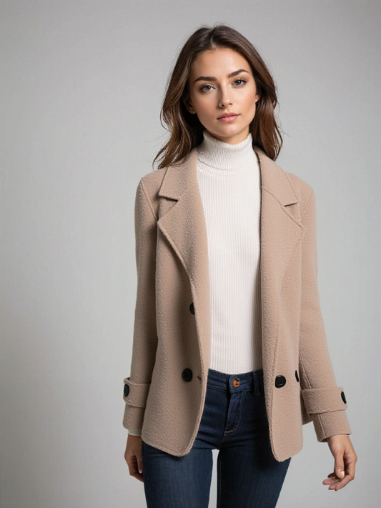 Chaqueta corta de lana con corte clásico para mujer – AIRLEA