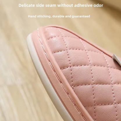 LYARA - Zapatillas de casa para mujer con punta redonda y suela antideslizante