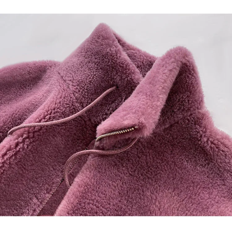 Sienna - Abrigo trench de ante para mujer, estilo oversized con solapas anchas