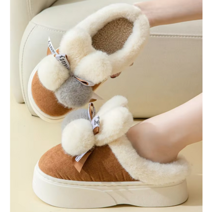 NIA - Zapatillas planas de peluche transpirables para mujer
