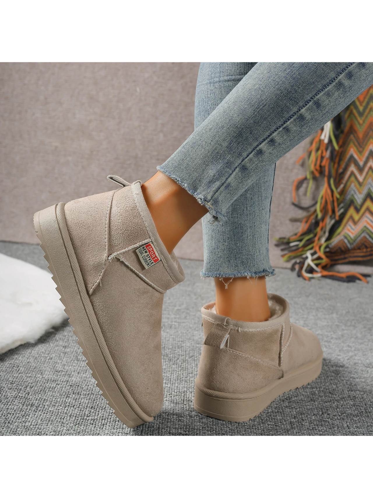 LINA - Botas de invierno ligeras, planas y forradas