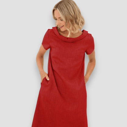 Mujeres - Vestido De Verano - A-Línea Con Cuello Bardot - Moda Casual - ELEGANCIA VERANIEGA