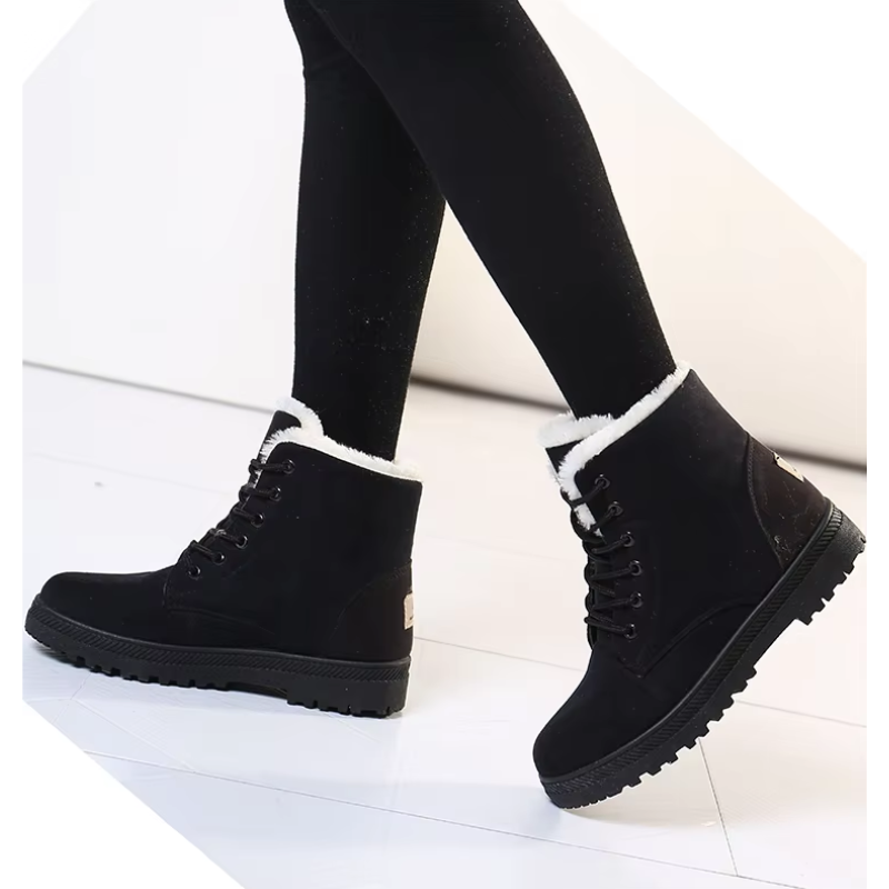 LEONIE - Botines de invierno con suela gruesa y forro de pelo para mujer