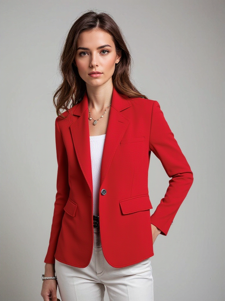 Blazer entallado con solapa clásica y bolsillos con solapa – LUMÉRA