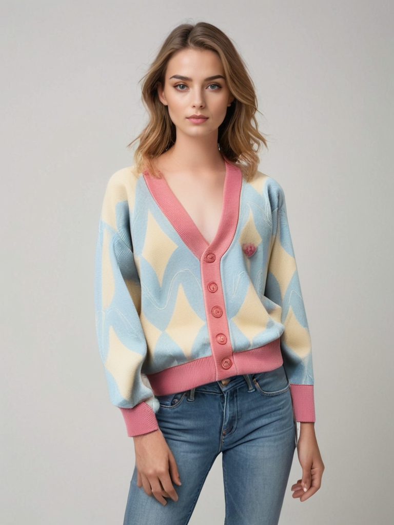 Cárdigan de punto a rayas con diseño relajado y tacto suave – LÉANA