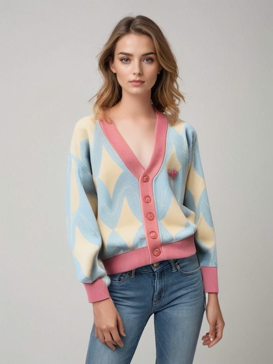 Cárdigan de punto a rayas con diseño relajado y tacto suave – LÉANA