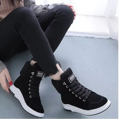 LIVIA - Botines altos de invierno con cordones y tacto suave para mujer