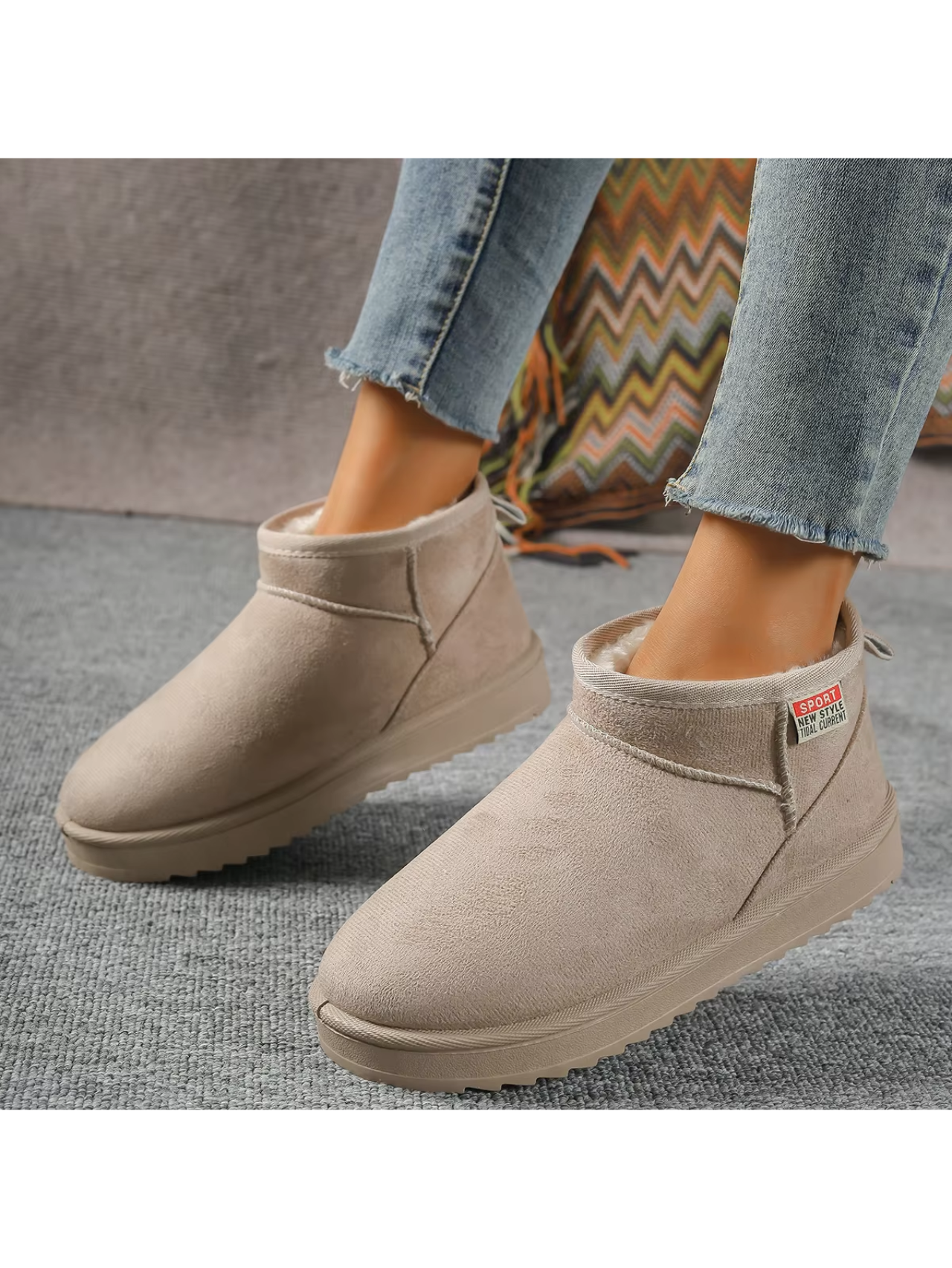 LINA - Botas de invierno ligeras, planas y forradas