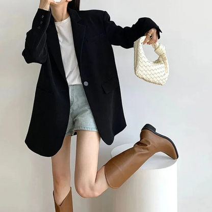 AURÈLIA - Blazer largo oversize con detalles de botones y corte entallado para mujer