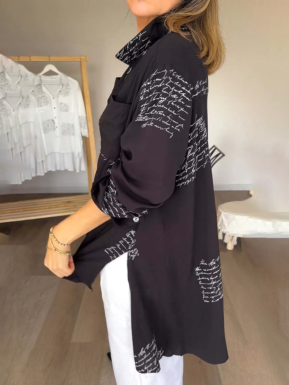 Camisa básica de algodón con estilo moderno y corte relajado – LYANA