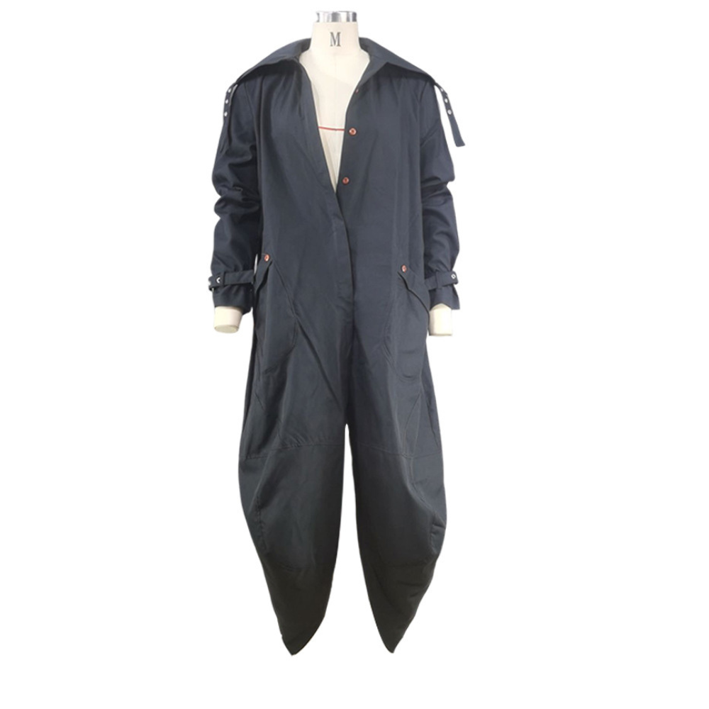 EVASIEL - Abrigo largo oversize con capucha para mujer