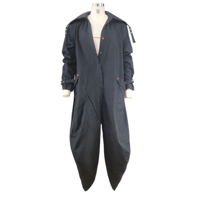 EVASIEL - Abrigo largo oversize con capucha para mujer