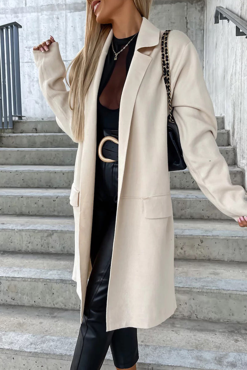 VALENTINA - Abrigo elegante con bolsillos y cuello vuelto para mujer