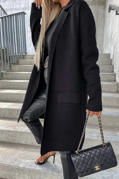 VALENTINA - Abrigo elegante con bolsillos y cuello vuelto para mujer