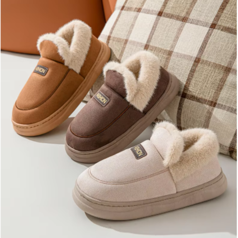 LYSIA - Zapatillas ligeras para mujer con forro de piel sintética y suela antideslizante