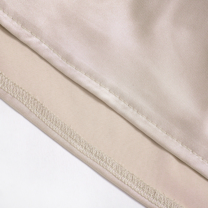 Eulalia - Vestido Corto de Satén Ajustado de Un Hombro de Tirante Fiesta Primavera Verano Para Mujer