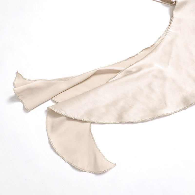 Eulalia - Vestido Corto de Satén Ajustado de Un Hombro de Tirante Fiesta Primavera Verano Para Mujer