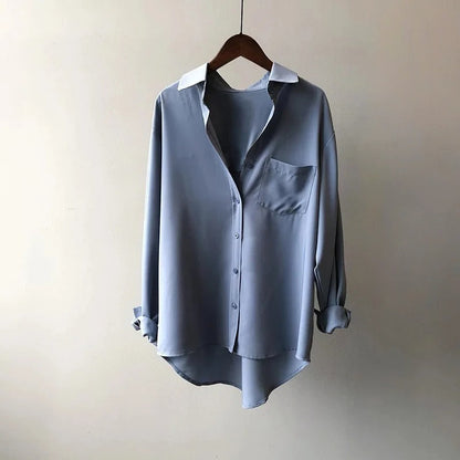 Blusa tipo camisa de estilo relajado y sofisticado – MONARA
