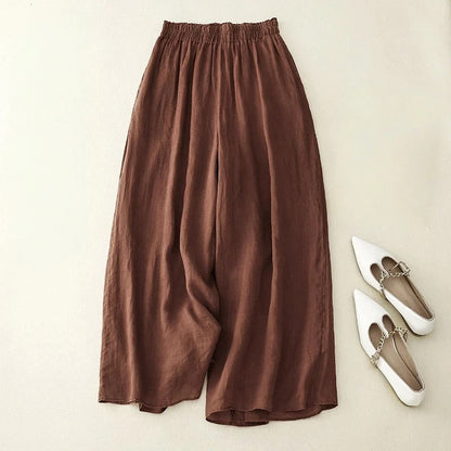 Pantalón ancho de mujer con cintura alta y diseño elegante – ASSUNTA