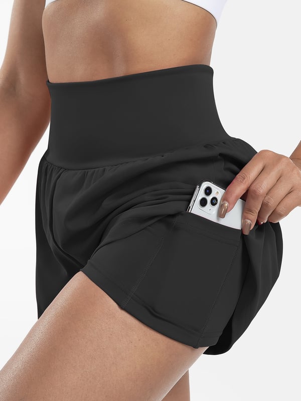 Short deportivo de mujer con cintura alta y bolsillos – DORA