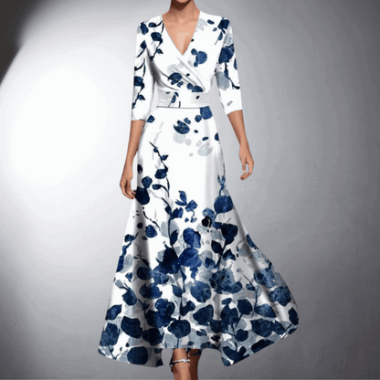 Vestido de noche elegante con detalles florales – FLORINA