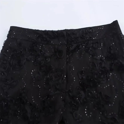 VICTORIA - Conjunto elegante de blazer y pantalón con lentejuelas para mujer