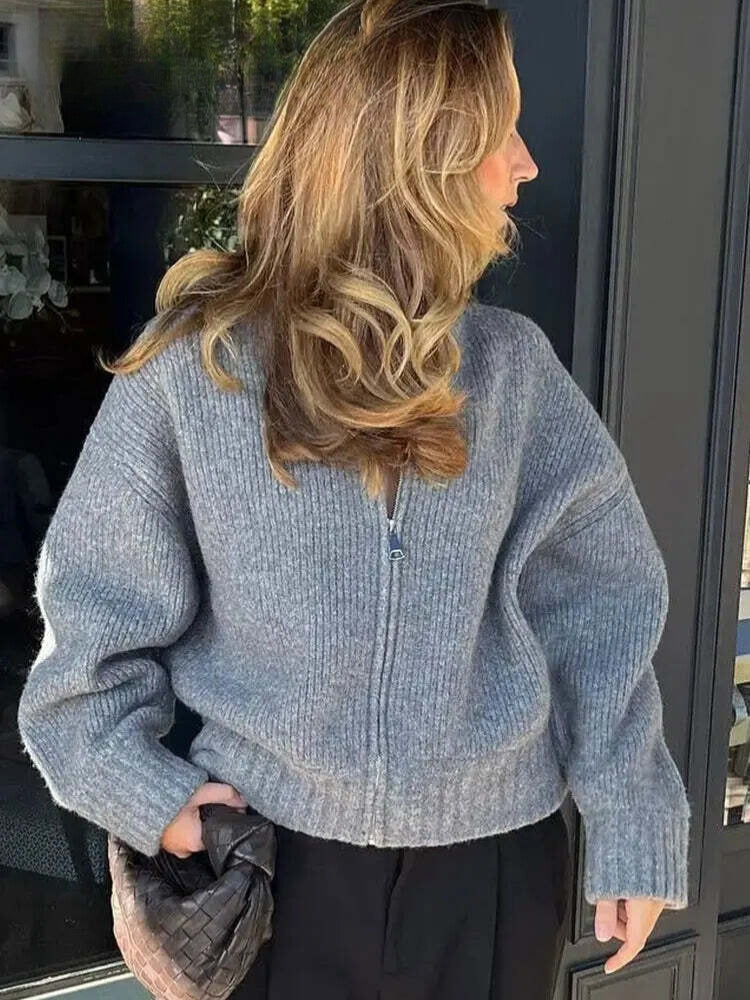 DIEDE - Chaqueta de suéter estilo vintage para mujeres