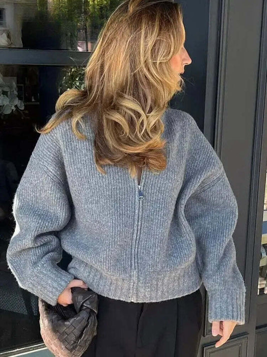 DIEDE - Chaqueta de suéter estilo vintage para mujeres