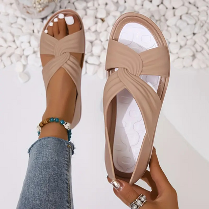Sandalias elegantes y cómodas para mujer con diseño de nudos perfectas para el verano – ELARA TENDENCIA