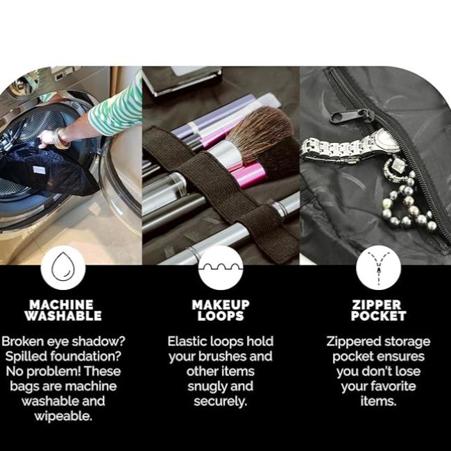 Bolsa de maquillaje con diseño elegante y apertura rápida – LAYLA