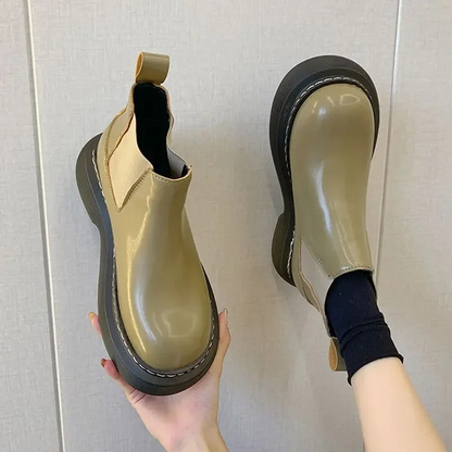 Marvona - - Botas Chelsea para mujer fáciles de poner y con punta redonda