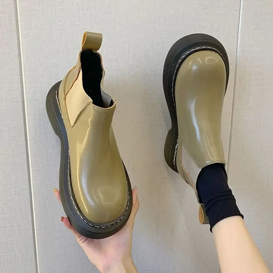 Marvona - - Botas Chelsea para mujer fáciles de poner y con punta redonda