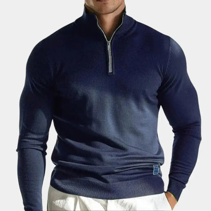 LUCAS - Jersey slim fit para hombre con media cremallera