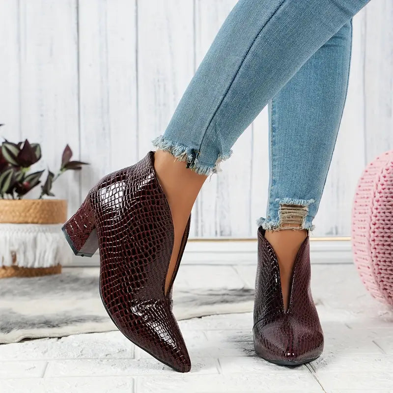 Botines de tobillo elegantes con tacón para mujer – EMMA