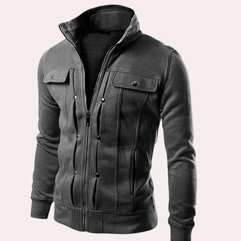 GAEL - Chaqueta para hombre con cremallera y cuello alto
