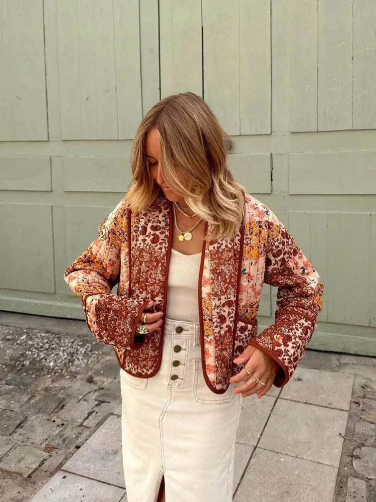 Chaqueta de cuadros estilo vintage en tejido suave – MIRTHEA