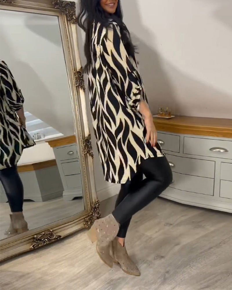 Blusa túnica elegante con estampado gráfico para mujer – VÉRANIA