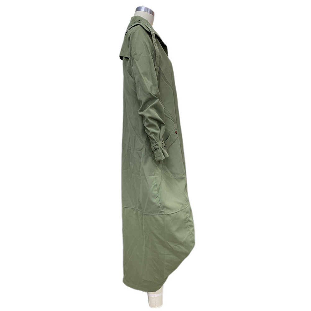 EVASIEL - Abrigo largo oversize con capucha para mujer