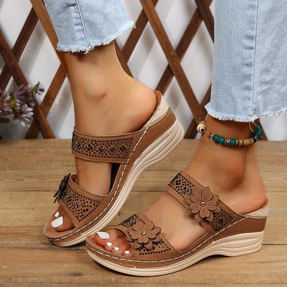Sandalias con cuña elegantes y cómodas para mujer, perfectas para cualquier ocasión – ELARA