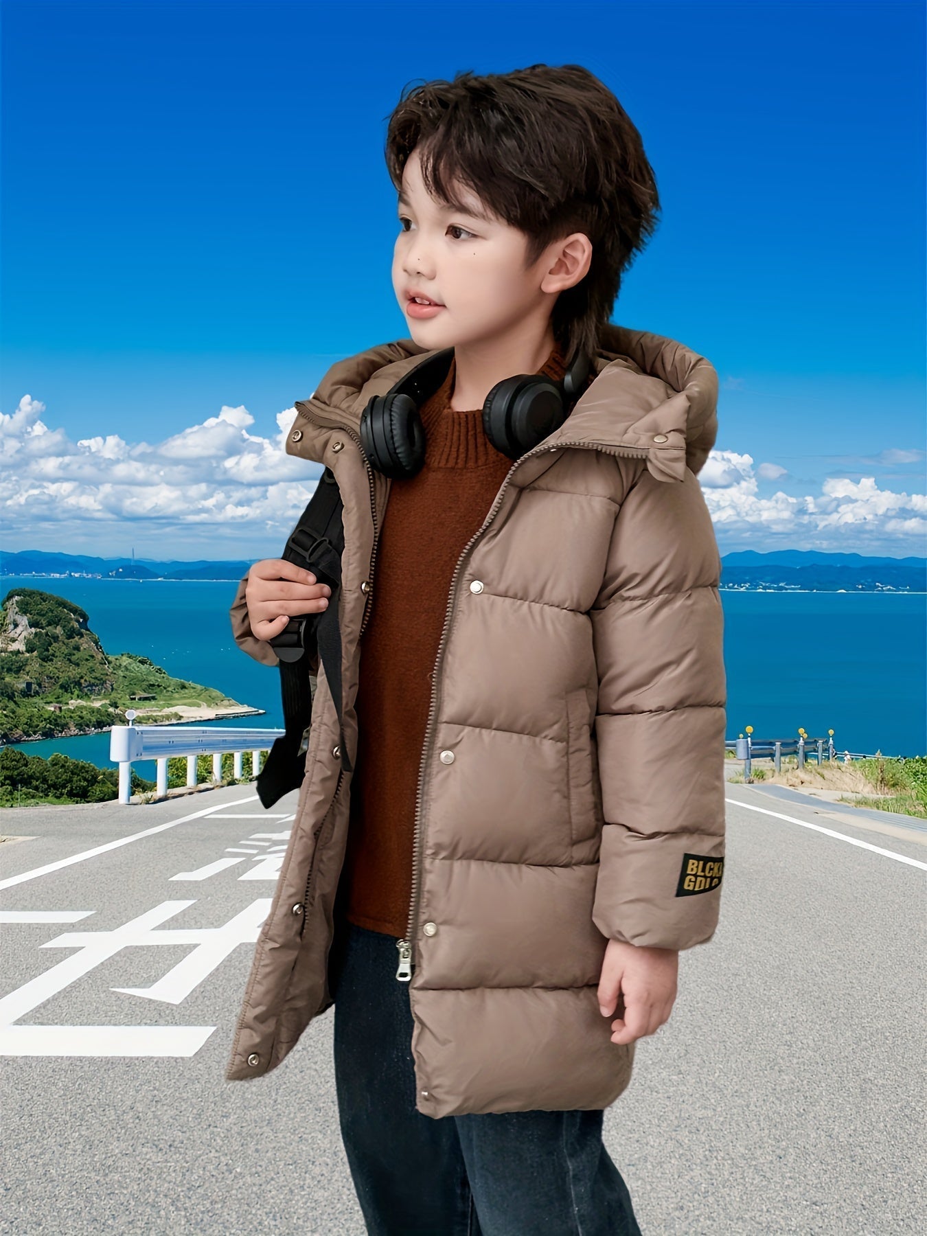 MATEO - Abrigo medio largo con cremallera para niño