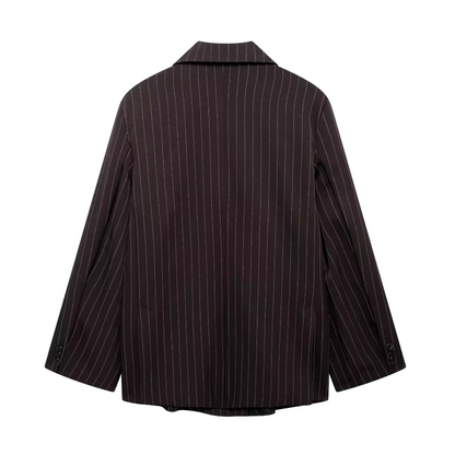 Blazer oversize de rayas con doble botonadura – NELSIE