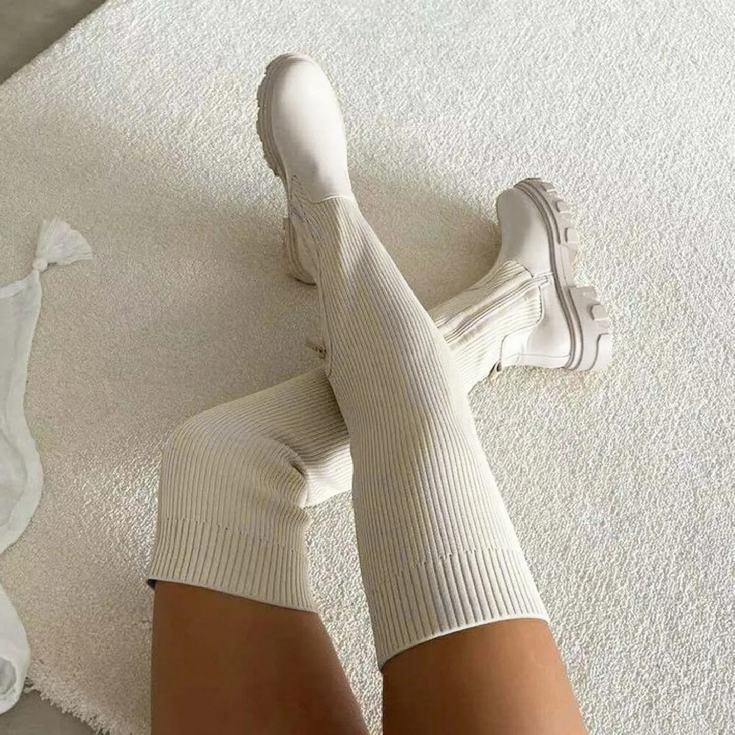 CAMILLE - Botas de caña alta overknee elásticas para mujer