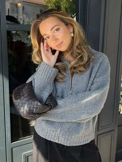 DIEDE - Chaqueta de suéter estilo vintage para mujeres